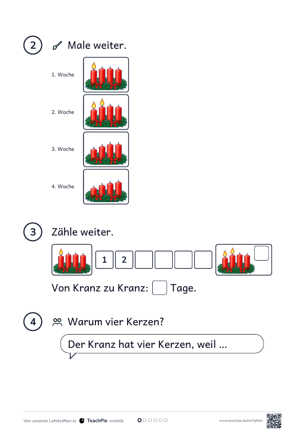 Adventskranz: Einführung vier Sonntage, Side 2 af 2, Grundniveau, Elevark