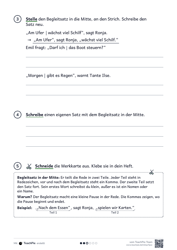 Begleitsatz in der Mitte: Merkblatt, Seite 2 von 2, Basis, Schülerblatt