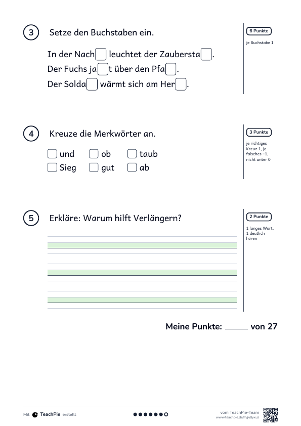 Verlängern: Test mit Lösung, Seite 2 von 2, Basis, Schülerblatt